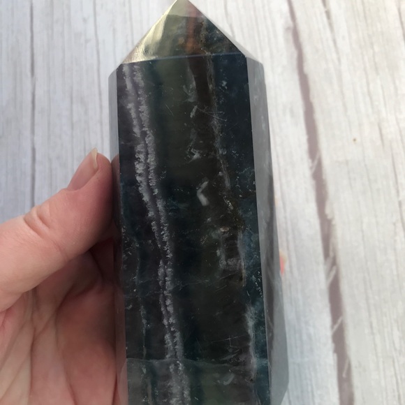 730 grams natural rainbow fluorite tower - Picture 8 of 11